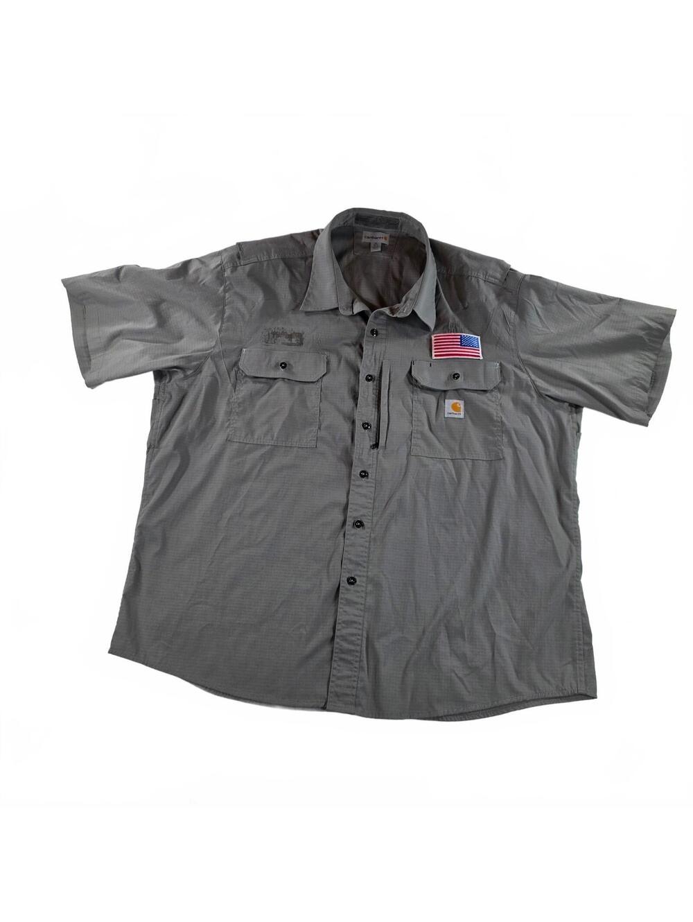 Carhartt Men's Short Sleeve Work Shirt Gray Size 3XL Durable Utility Style